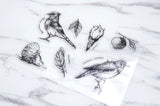 birds  clear Stamp/skull rubber Stamp/ feather clear Stamp/ Animal Stamp/ leaves clear Stamp/