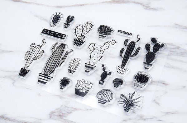 Cactus clear Stamp/Botanicals Rubber Stamp/Cacti Clear Transparent Stamp/ Nature, Greenery, Succulents clear stamp / Potted Plants stamp