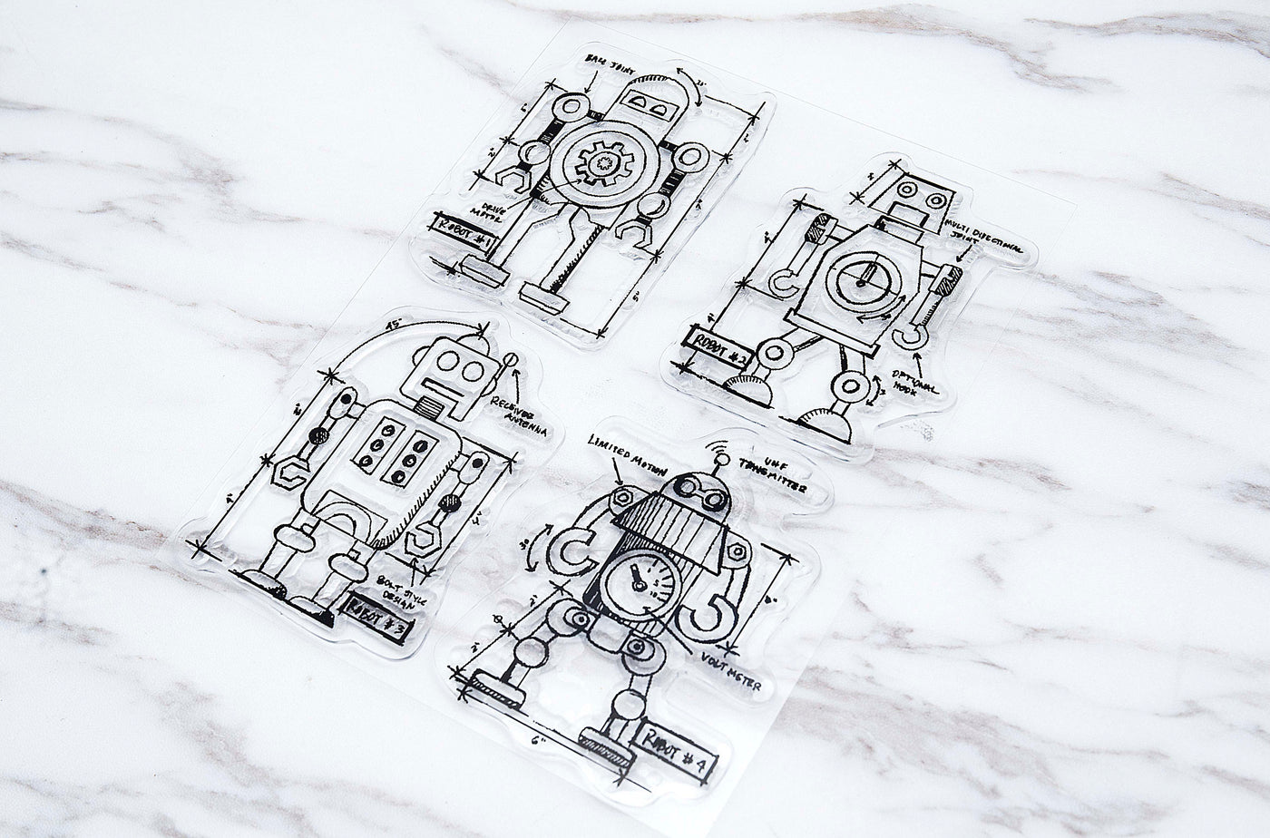 Robots  clear Stamp / Anonymous - Tim Holtz clear stamp /robots transparent stamp /rubber stamp