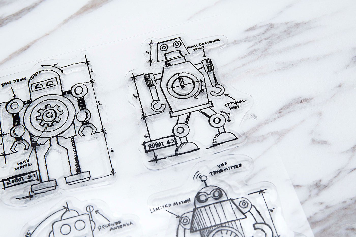 Robots  clear Stamp / Anonymous - Tim Holtz clear stamp /robots transparent stamp /rubber stamp