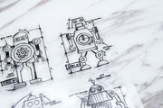 Robots  clear Stamp / Anonymous - Tim Holtz clear stamp /robots transparent stamp /rubber stamp