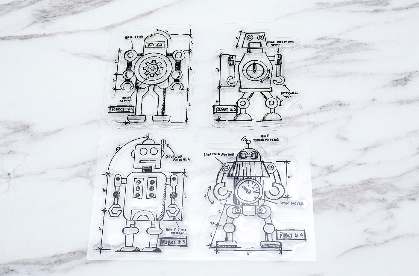 Robots  clear Stamp / Anonymous - Tim Holtz clear stamp /robots transparent stamp /rubber stamp