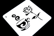 Coffee and flower Stencil  / flower Bullet Journal Stencil/Notebook Stencil /Bullet Journal Stencil/ plastic Stencil
