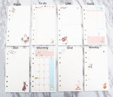 80 pages personal Planner Inserts /flowers  planner insert /personal size blank /to do /line /daily /dot /monthly/grid/weekly planner insert
