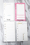 personal Planner Inserts /colorful Inserts /personal size planner insert /to do /pink today /weekly /daily planner insert/ notebook inserts