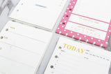 personal Planner Inserts /colorful Inserts /personal size planner insert /to do /pink today /weekly /daily planner insert/ notebook inserts