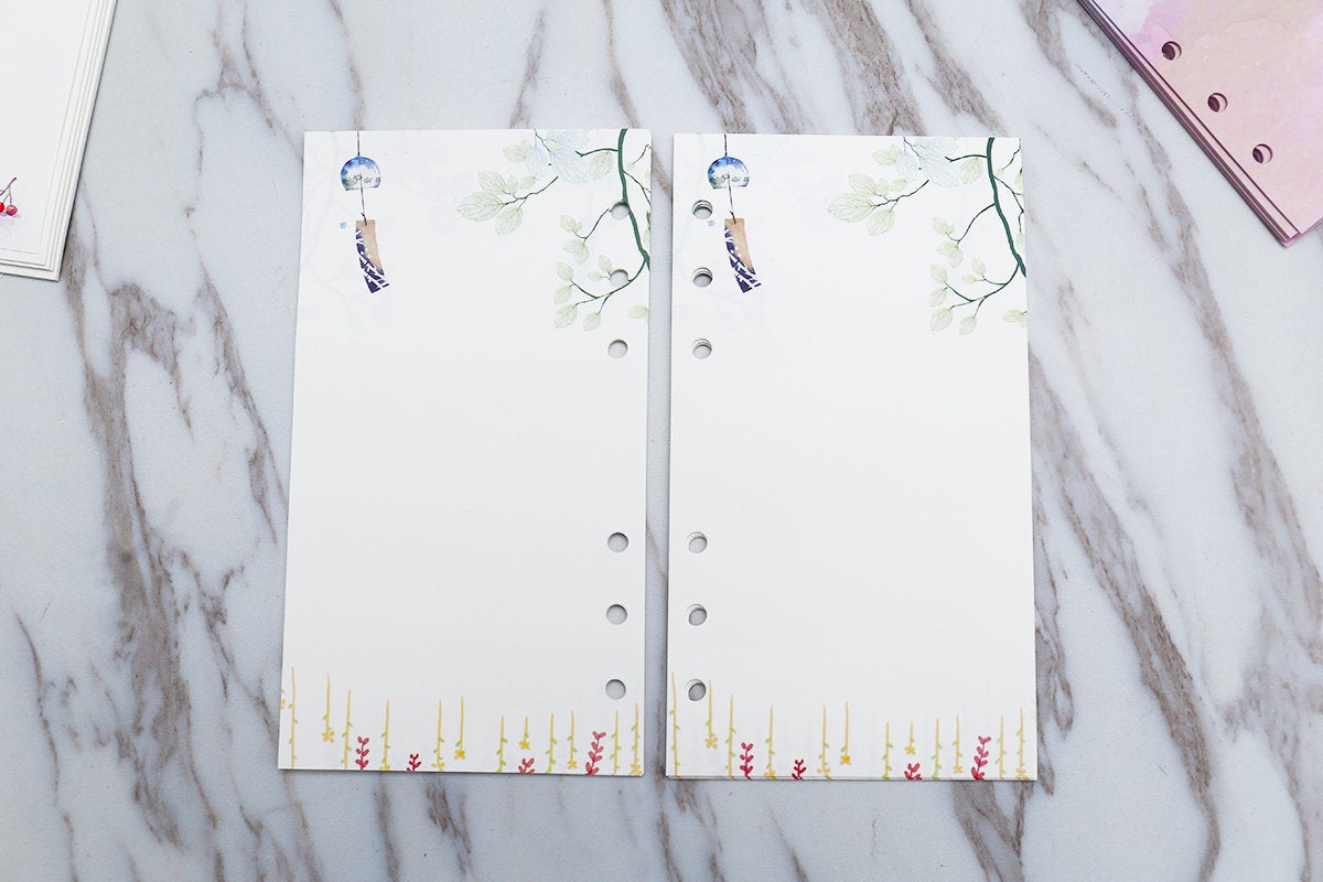 personal  Planner Inserts /colorful blank Inserts /personal size planner insert /leaves and grape planner  insert /colorful blank insert