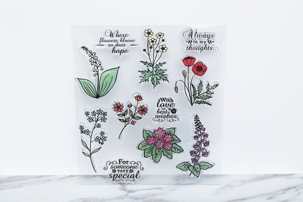 Botanic plants rubber Stamps/Planner Stamps/Stamp Set/floral Stamps/Planning accessory/