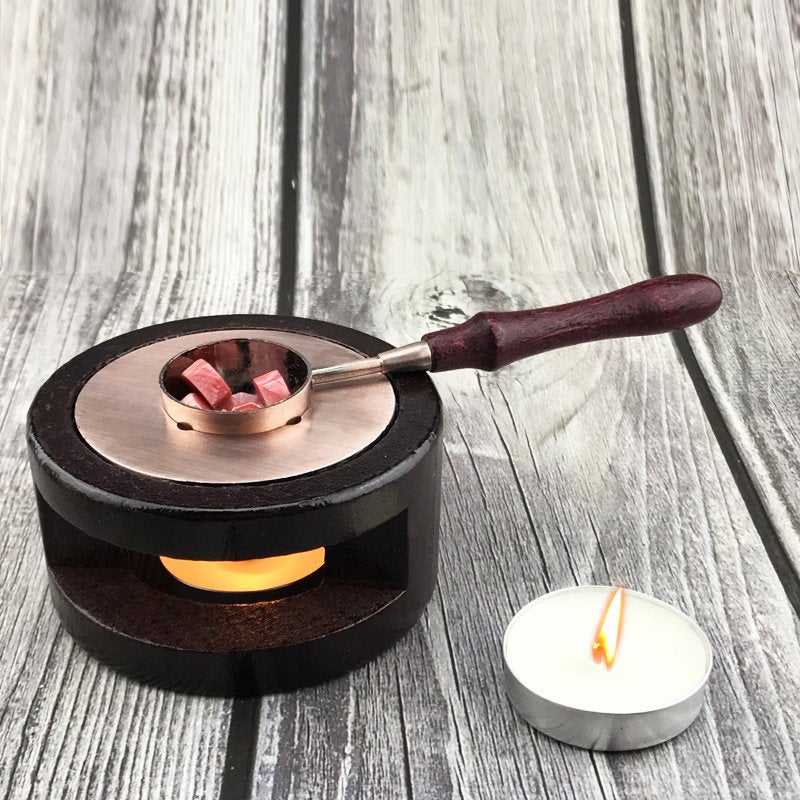 Wooden Melting Furnace Tool Stove Tool /Wax Sealing Stove/  Brass Wax Spoon/wax sealing/Wax Seal tool