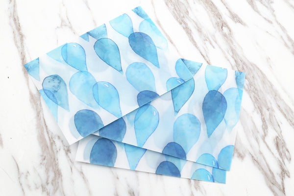 Blue Teardrop  clear envelopes /vitage clear Envelopes /Teardrop  Clear Envelopes /A2 Glassine Envelopes