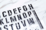 Distressed Grunge Alphabet Transparent Stamp/  Upper Case Rubber Stamp/Block Letters clear stamp /Stencil,Splatter Splash clear stamp