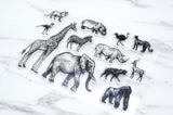 Animal Kingdom Stamp, Zoo Clear Transparent Stamp, lions  Animals Stamp, Planner Bullet Journal, Elephant, Giraffe,bird,zebra clear stamp