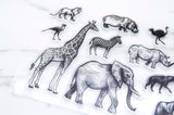 Animal Kingdom Stamp, Zoo Clear Transparent Stamp, lions  Animals Stamp, Planner Bullet Journal, Elephant, Giraffe,bird,zebra clear stamp