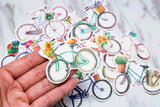 flower Bicycle Planner Stickers/ flowers  Stickers/ Filofax Stickers/colorful Bicycle Planner Stickers /Floral Scrapbook Sticker