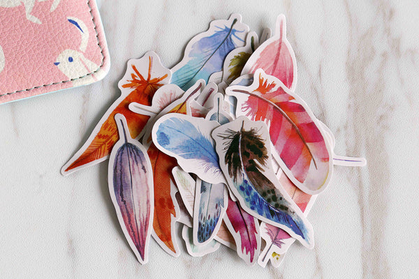 Beautiful Feather Stickers/colorful Filofax Stickers/decorative stickers/planner stickers/ Scrapbook Sticker/Schedule stickers/