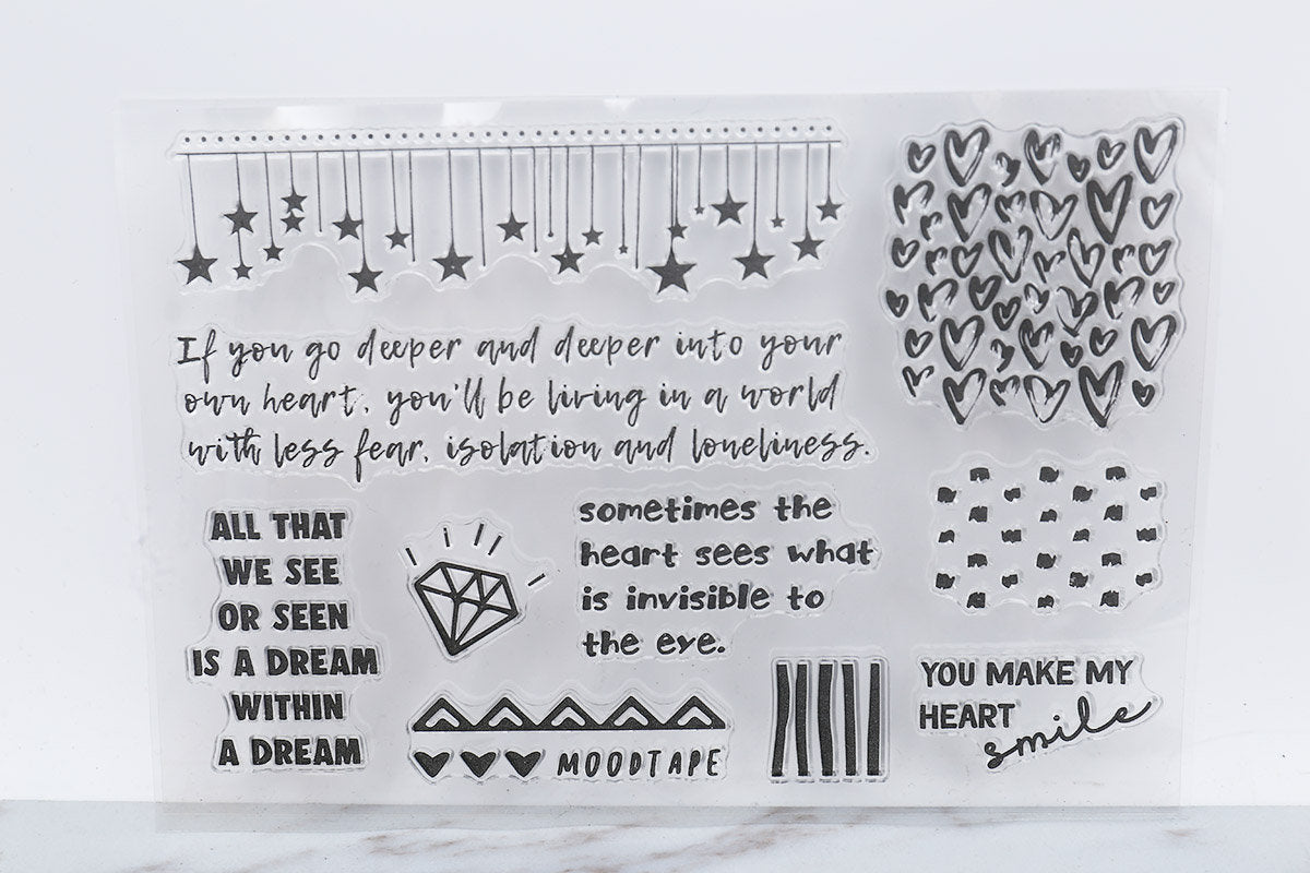 Hearts Transparent stamp /twinkle star stamp/Love Quotes clear stamp/planner clear stamp