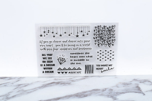 Hearts Transparent stamp /twinkle star stamp/Love Quotes clear stamp/planner clear stamp