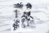 Sunflowers Clear Rubber Stamp/Flora Fauna clear Stamp/Hydrangea, Lilac, Peony, Evening Primrose flowers transparent  stamp/botanical stamps
