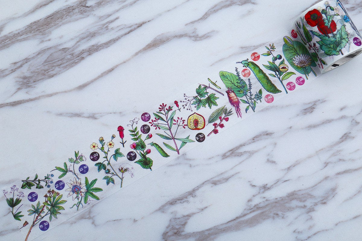 Botanical flowers Washi tape/Crafting washi  Tape /Scrapbooking Supply/botanical herb washi tape/