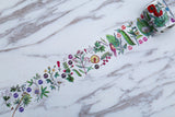 Botanical flowers Washi tape/Crafting washi  Tape /Scrapbooking Supply/botanical herb washi tape/