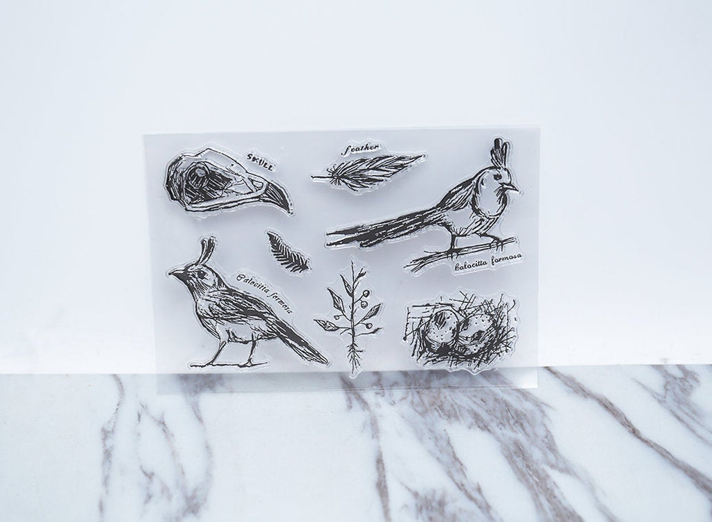Birds  clear Stamp/skull rubber Stamp/ feather clear Stamp/Animal stamp/cute stamp/Rubber transparent clear stamp