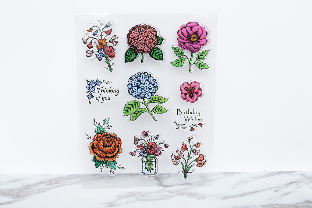 Hydrangeas flowers Clear Stamp/Planner Stamps/Stamp Set/rose Stamps/Planning accessory/