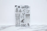 Winter clear Stamp/forest deer Rubber Stamp/ pine tree Clear Transparent Stamp/bird clear stamp /clear stamps