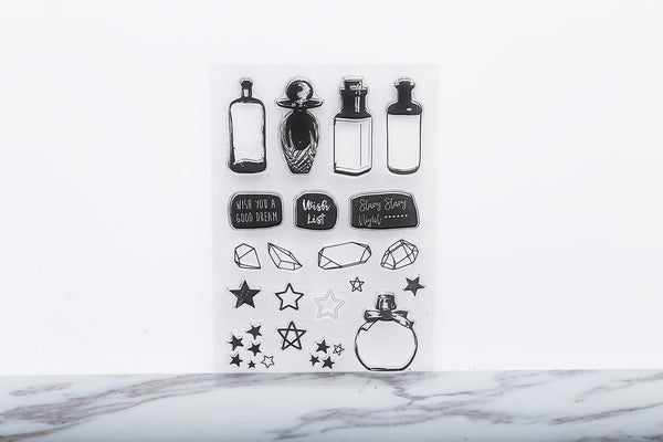 Wish bottle Clear stamp/crystal Clear stamp/ Gems stars clear stamp/Wishing Jar Bottle Planner Bullet Journal