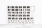 Numbers Bullet Journal Stamp/Dates Clear Transparent Stamp/Monthly, Calendar, Planner, Grunge,Retro,Days of Week stamp