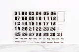 Numbers Bullet Journal Stamp/Dates Clear Transparent Stamp/Monthly, Calendar, Planner, Grunge,Retro,Days of Week stamp