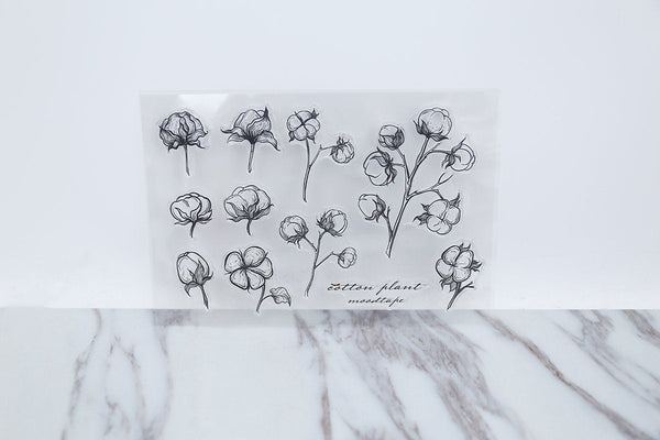 Cotton plant Clear Stamp/botanical Clear Stamp/fluffy soft seed transparent clear stamp/nature plant stamp