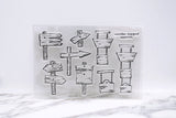 Wooden Signpost Stamp, Directions Clear Transparent Stamp, Planner Bullet Journal, Road Signs,  Store Sign, Sign Post clear Stamp