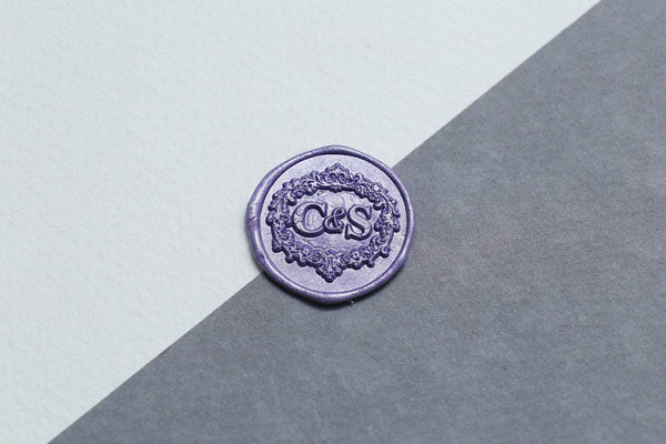 Two Initials with Wreath Wax Seal Stamp/ Custom Initials  Wedding seal stamp/Wax Stamp Kit/
