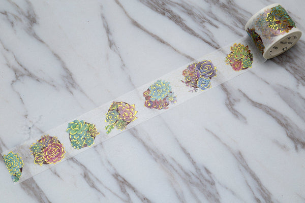 Gold Cactus Washi Tape /Succulent Washi Tape /-Cacti Washi Tape/Japanese washi Tape/Decorative Stickers /flowers Masking tape/