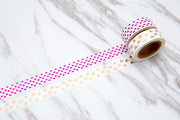 Set of 3 heart  Washi Tape/Gold Foil Hearts Washi Tape /White Red Heart  Washi Tape/love hearts washi tape/Pineapple washi tape