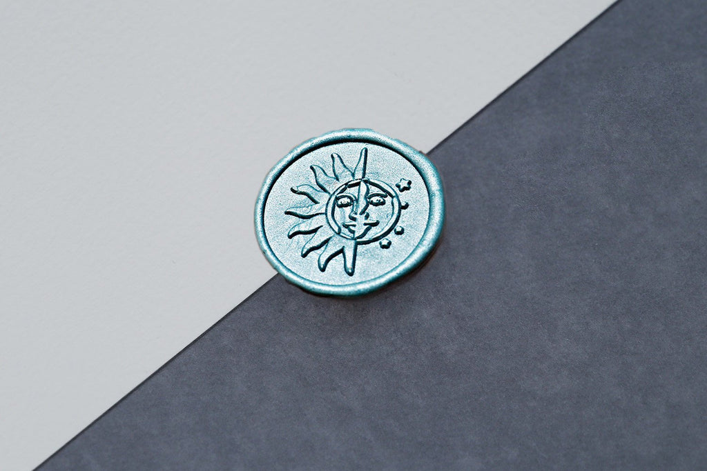 Sun & Moon Wax Seal Stamp, Wax Sealing Kit or Stamp Head 