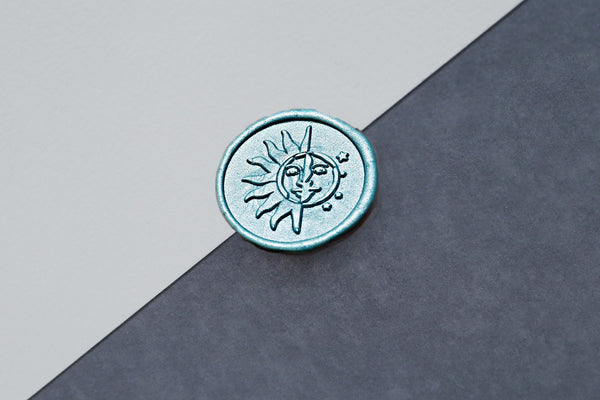 Sun moon star Wax Seal Stamp/ sun with face Wax Seal Stamp/gothic Wedding wax seal stamp/magic party wax seal kit