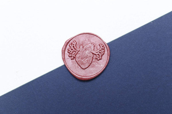 Winged Anatomic Heart?Wax Seal Stamp/ Doctor letter seal/Nurses Gift/Red Heart Medical Wedding Invitation Wax Seal