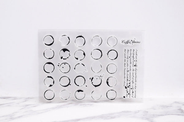 Coffee Stains Stamp, Drips Clear Transparent Stamp, Splatter Stamp, Planner Bullet Journal,  Distressed, Grunge, Dots, Words
