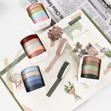 Rainbow deco Washi Tapes/5 rolls assorted color Washi Tape Gift Box/Washi tape Set/ forest Washi tape/ japanese washi tape/planner tape