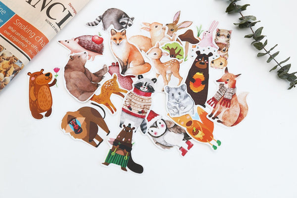 Animal stickers set/ Planner Stickers/ Woodland Forest Animal  Stickers/Scrapbook Sticker/birthday stickers,Decorative Stickers