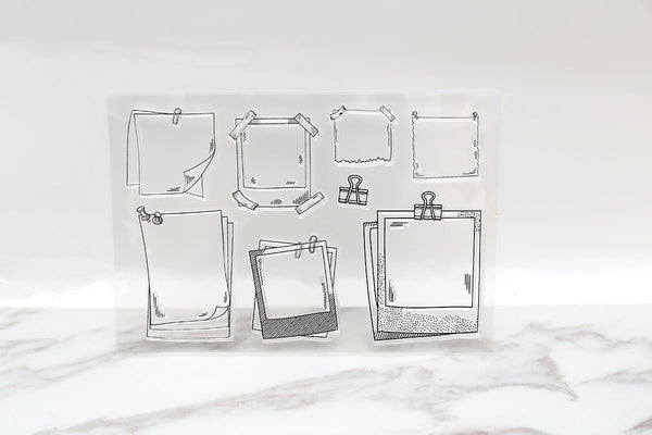 Memory note Clear Rubber Stamp/Sticky Tools Clear Stamp/transparent clear stamp/Masking clear stamp