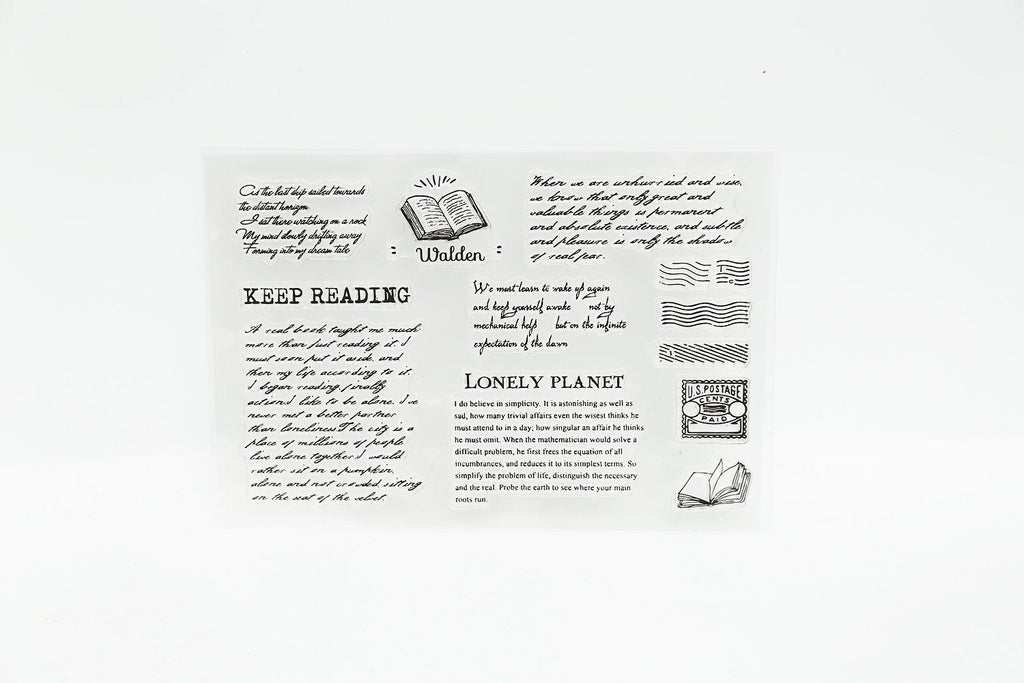 Keep reading clear Stamp/Lonely plant Stamp/Reading book Stamp Set/square  Planner Journal,