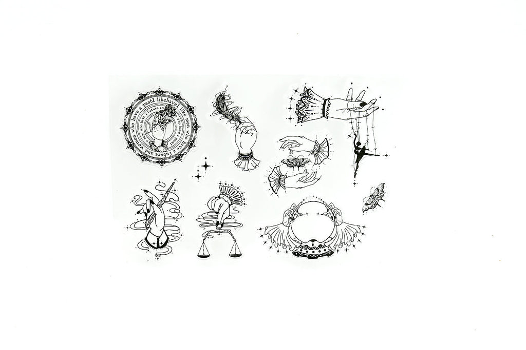 Tarot Clear Rubber Stamp /magic clear stamp Rubber transparent clear stamp/Planner stamp/journal stamp/