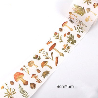 Mushroom picker Washi Tape/Mushroom  Washi Tape / cute Mushroom Note Tape/ Planner/Wide Washi Tape/japanese washi tape