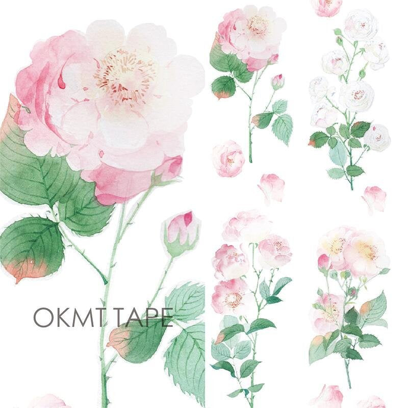 Rosa Washi Tape/beautiful  flowers Washi Tapes/Japanese washi Tape/Decorative Stickers /Lotus washi tape