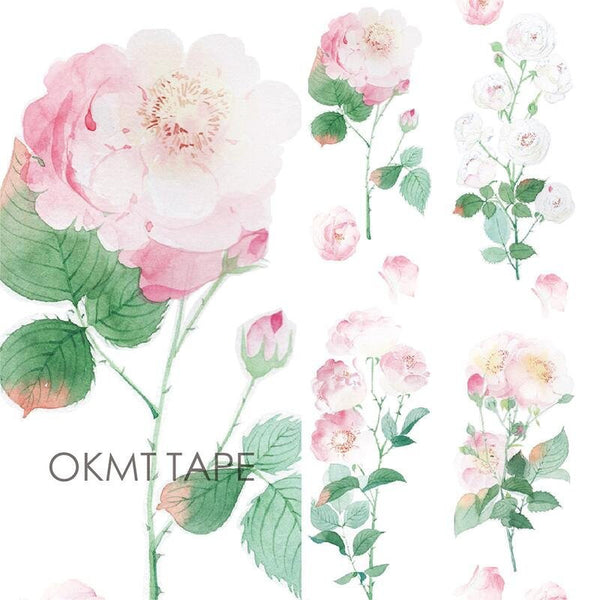 Rosa Washi Tape/beautiful  flowers Washi Tapes/Japanese washi Tape/Decorative Stickers /Lotus washi tape