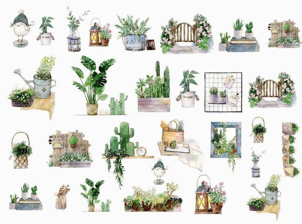 Cactus garden plant stickers / Cactus sticker set/ Planner Stickers/ Filofax Stickers/Lap top stickers/Scrapbook Sticker/