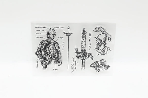 Medieval knight Clear Rubber Stamp /knight clear stamp Rubber transparent clear stamp/Planner stamp/journal stamp/