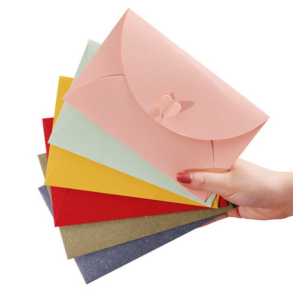 Kraft Paper Heart Closure envelopes  /Kraft envelopes /Wedding  Envelopes/ retro coloful  Envelopes